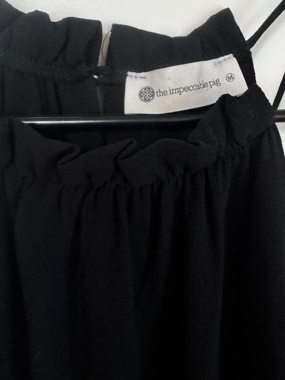 The Impeccable Pig Black Halter Wide Leg Jumpsuit Medium NWT - Picture 3 of 10